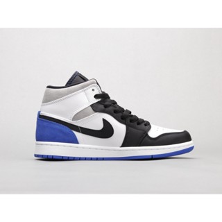 Air jordan 1 รองเท้ากีฬา รองเท้าบาสเก็ตบอลลําลอง สําหรับผู้ชาย aj1 BQ6931852542-102 นิ้วเท้าขาวน้ําเงินและดํา 42 k