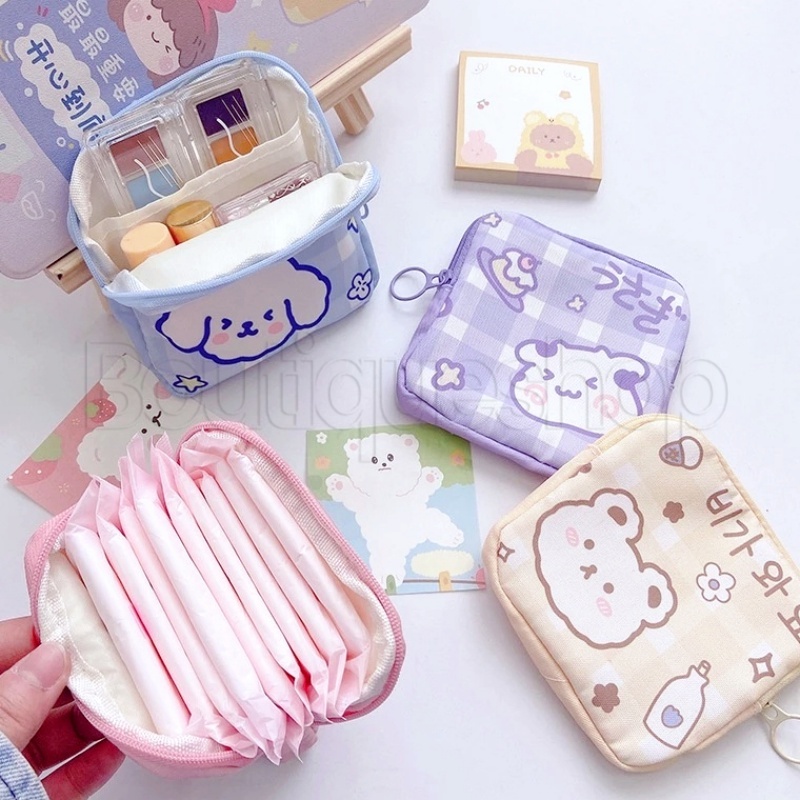[ Featured ] กระเป๋าใส่เหรียญ ผ้าอนามัย มีซิป ลายสัตว์ ความจุขนาดใหญ่ แบบพกพา สําหรับโรงเรียน ท่องเที่ยว ช้อปปิ้ง