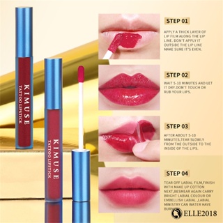 KIMUSE ลิปกลอส 5 สีแบบลอกออก Amazing Non-Stick Cup Matte Velvet Liquid Lipstick Waterproof Lasting Tear-Off Red Lip Tint Makeup 【elle20181_th】