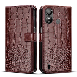 เคสโทรศัพท์มือถือ หนัง PU ลายหนังจระเข้ แบบฝาพับ สําหรับ ZTE Blade L220