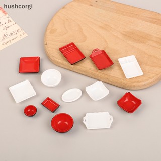 [hushcorgi] ใหม่ พร้อมส่ง จานชามจิ๋ว 1:12 อุปกรณ์เสริม สําหรับตกแต่งบ้านตุ๊กตา 1 ชุด