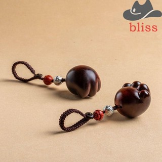 Bliss จี้ไม้จันทน์ถัก แฮนด์เมด สีดํา สําหรับห้อยโทรศัพท์มือถือ กุญแจรถยนต์