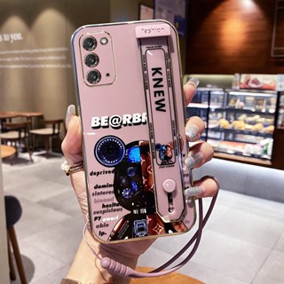 เคสโทรศัพท์มือถือ แบบนิ่ม ลายหมี พร้อมสายคล้อง หรูหรา สําหรับ Samsung Galaxy A54 A53 5G A14 5G 4G A13 5G A04S A13 4G A12 4G 5G F12 M12 A33 A34 5G