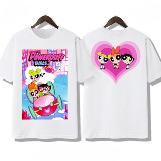 Power Puff Girl t-shirtเสื้อยืดผ้าฟอก Unisex Cotton  งานใหม่ ทำเก่า ผ้าฟอกเฟดนุ่ม ไร้ตะเข็บข้าง สกรีนจม หน้าหลัง ️️