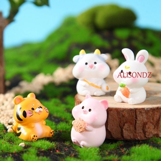 Alisondz ฟิกเกอร์มินิ DIY ราศีสัตว์ ภูมิทัศน์ ตกแต่งบ้าน|งานฝีมือ