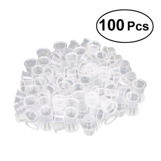 Health &amp; beauty 100Pcs/Set Tattoo Ink Cap Cup Pot Medium Large Plastic Microblading Pigment Accessories Holder