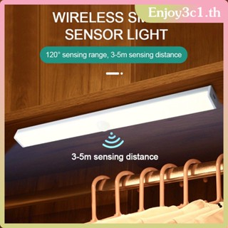 Smart Motion Sensor Led Night Light 3 สีไร้สาย Usb แบบชาร์จไฟห้องนอนตู้เสื้อผ้าไฟสำหรับผนังห้องครัวห้อง LIFE09