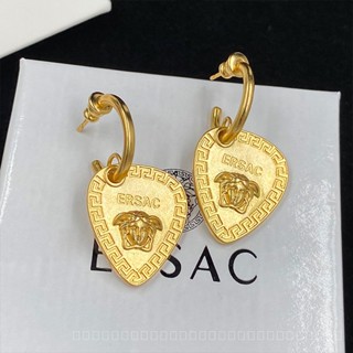 [0728]QSJY-XL V Brand Ornament Set Beauty Head Triangle Maze Ear Stud Necklace Female Retro Temperament TikTok Little Red Book Recommendation Y2K WRC7