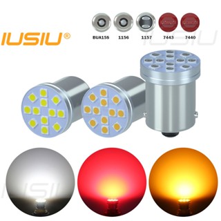 Iusiu หลอดไฟเลี้ยว ไฟตัดหมอก ไฟเบรก ด้านหลัง DRL 12V 3030 12SMD BAU15S BA15S LED T20 1156 1157 7440 7443 P21W PY21W P21 5W W21W W21 5W