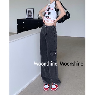 Moon  กางเกงขายาว คาร์โก้ กางเกง เชือกอเมริกันคลาสิค Cargo pants 2023 NEW ทันสมัย สวยงาม รุ่นใหม่ Unique A20M01W 36Z230909