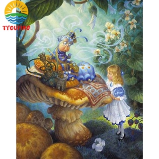 [Tyoufs.Th] ชุดปักครอสสติตช์ ผ้าฝ้าย 11CT พิมพ์ลาย Alice in Wonderland