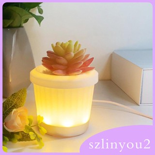 [szlinyou2] กระถางดอกไม้ LED ชาร์จ USB สไตล์โมเดิร์น สําหรับบ้าน สํานักงาน