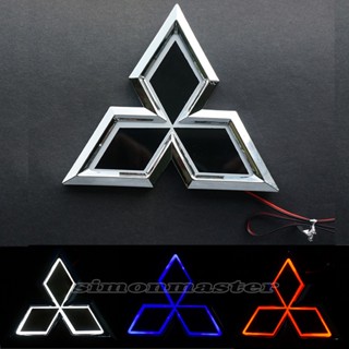 สติกเกอร์ตราสัญลักษณ์ LED 5D ขนาด 11.8x10.2 ซม. สําหรับตกแต่งรถยนต์ Mitsubishi Lancer Pajero Eclipse Cross