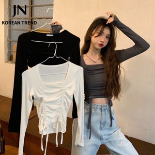 JN Studio  เสื้อยืด ครอป เสื้อยืดผู้หญิง สไตล์เกาหลี  ทันสมัย High quality สวยงาม Beautiful A99J0LV 36Z230909