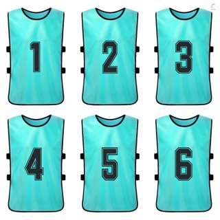 เสื้อกีฬาฟุตบอลทีม Pinnies แบบแห้งเร็ว สําหรับผู้ใหญ่ จํานวน 6 ชิ้น