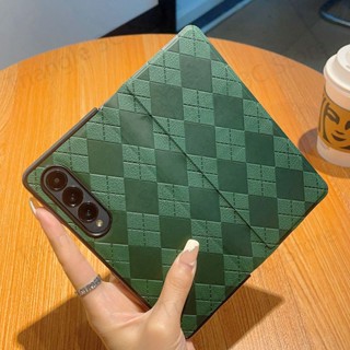 เคสโทรศัพท์มือถือหนัง ฝาพับแม่เหล็ก พรีเมี่ยม สีเขียว สําหรับ Samsung Zfold4 zfold5 zfold5