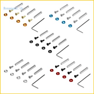 Rox ชุดสกรูอลูมิเนียมอัลลอยด์ หลากสี สําหรับพัดลมระบายความร้อน CPU คอมพิวเตอร์ 4 ชิ้น