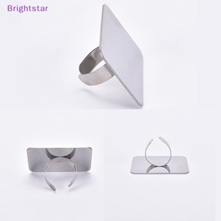 Brightstar แหวนสเตนเลส ปรับได้ สําหรับผสมรองพื้น ผสมสีเล็บ แต่งหน้า ใหม่