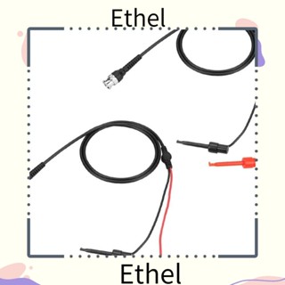 Ethel1 คลิปตะขอทดสอบออสซิลโลสโคป PVC ทองแดง BNC เป็นสายโคแอกเชียลคู่ 100 ซม. ทนทาน สีดํา แดง สําหรับรถยนต์ 2 ชิ้น