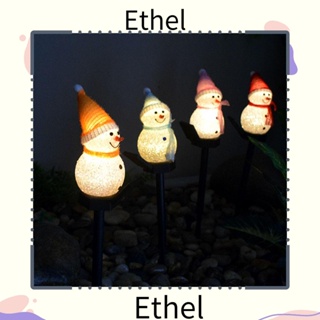 Ethel1 โคมไฟสโนว์แมน พลังงานแสงอาทิตย์ สําหรับตกแต่งสวน คริสต์มาส กลางแจ้ง