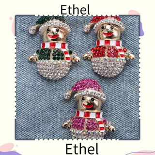 Ethel1 เข็มกลัด รูปเกล็ดหิมะ สําหรับตกแต่งหมวก เทศกาลคริสต์มาส