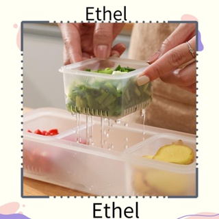 Ethel1 กล่องเก็บอาหาร ผัก กระเทียม สองชั้น พร้อมฝาปิด