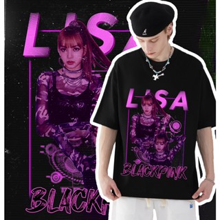 เสื้อยืดผ้าฝ้ายCOTTON เสื้อลิซ่า blackpink lisa เสื้อผ้าแฟชั่น เสื้อสไตล์เกาหลี เก๋ๆ หญิง ชาย เสื้อยื เสื้อยืดคอกลม เสื้