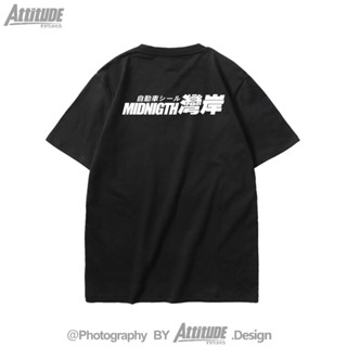 เสื้อยืดแขนสั้น ผ้าฝ้าย พิมพ์ลายมังงะ Attitude Japan JDM สําหรับผู้ชาย