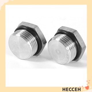 Hecceh หัวหกเหลี่ยม สเตนเลส 304 ปลั๊กตัวผู้ สีเงิน ทนทาน M12x1.5 สําหรับท่อน้ํามัน 2 ชิ้น