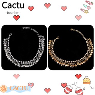 Cactu สร้อยข้อเท้า โลหะผสม จี้พู่ สไตล์สตรีท สําหรับผู้หญิง