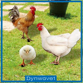 [Dynwave1] ป้ายสัญลักษณ์ไก่อะคริลิค สําหรับตกแต่งสวน 3 ชิ้น