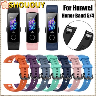 Shououy สายนาฬิกาข้อมือซิลิโคน แบบเปลี่ยน สําหรับ Honor Band 5 4 Classic