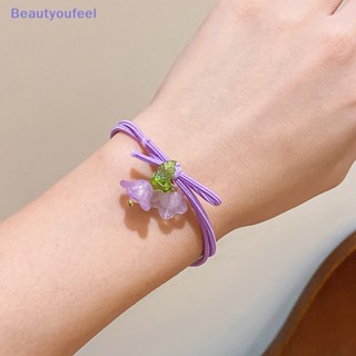 [Beautyoufeel] ยางรัดผม แบบยืดหยุ่น ขนาดเล็ก ลายดอกไม้ ลิลลี่แห่งหุบเขา หวานแหวว เครื่องประดับผม สําหรับผู้หญิง