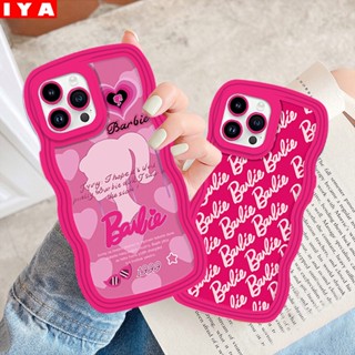เคสโทรศัพท์มือถือ ขอบลายคลื่น ลายบาร์บี้เจ้าหญิง สีชมพู สําหรับ Redmi Note 12 A1 A2 Poco C40 10C 10A 9C 9T Note 11S 10 5G 10S 9S 8 Pro Xiaomi Poco M5S M3 X3 Pro NFC