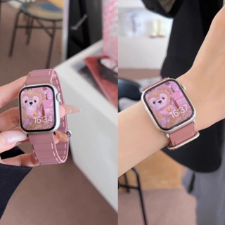 สายนาฬิกาข้อมือซิลิโคน แม่เหล็ก สําหรับ Apple Watch Band series 8 7 6 SE 5 4 3 iWatch Ultra 41 มม. 40 มม. 45 มม. 44 มม. 49 มม. 42 มม. 38 มม.