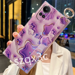 ใหม่ เคสโทรศัพท์มือถือแบบนิ่ม ลายการ์ตูนดาว 3D สีชมพู สีม่วง พร้อมสายคล้องข้อมือ แฟชั่น สําหรับ OPPO Reno10 Pro+ Plus 5G Reno 10 Pro 8T OPPO A78 A98 A17 A17K 4G 2023