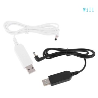 Will สายเคเบิลพาวเวอร์ซัพพลาย 90 องศา USB 5 เป็น 12V 4 0x1 7 มม. สําหรับเราเตอร์ LED Tmall Echo Dot 3rd