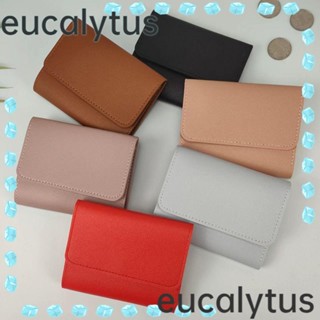 Eucalytus1 กระเป๋าสตางค์หนัง ใบสั้น ใส่บัตรเครดิต เหรียญได้ อเนกประสงค์ ขนาดเล็ก แฟชั่นน่ารัก สําหรับผู้ชาย และผู้หญิง 2 ชิ้น