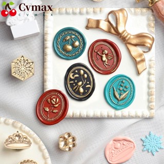 Cvmax ตราประทับขี้ผึ้ง โลหะผสมสังกะสี ลายนูน รูปเชอร์รี่ สไตล์เรโทร สําหรับตกแต่งซองจดหมาย การ์ดเชิญงานปาร์ตี้ 2 ชิ้น