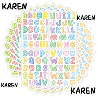 Karen สติกเกอร์ไวนิล ลายตัวอักษร หลากสี สําหรับตกแต่งสมุดภาพ DIY 20 แผ่น