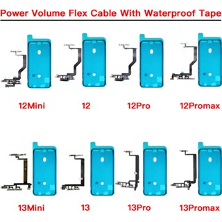 สายแพปุ่มปรับระดับเสียง เปิด ปิด คีย์บอร์ด พร้อมเทปกันน้ํา แบบเปลี่ยน สําหรับ iPhone 13 Mini Pro Max