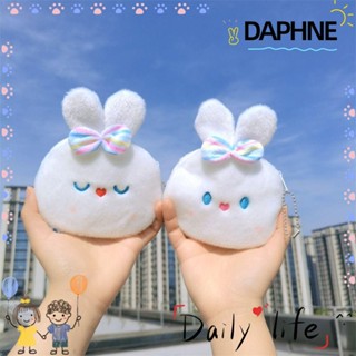 Daphne กระเป๋าใส่เหรียญ ผ้าฝ้าย ลายการ์ตูนกระต่ายน่ารัก แบบพกพา