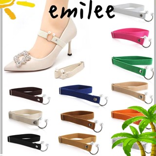 Emilee สายรัดข้อเท้า ปรับได้ ขี้เกียจ เชือกผูกรองเท้า ล็อครองเท้าส้นสูง สายรัดป้องกันการลื่นไถล