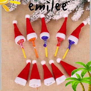 Emilee หมวกซานตาคลอส อมยิ้ม สีแดง สําหรับตกแต่งเทศกาลคริสต์มาส 25 ชิ้น