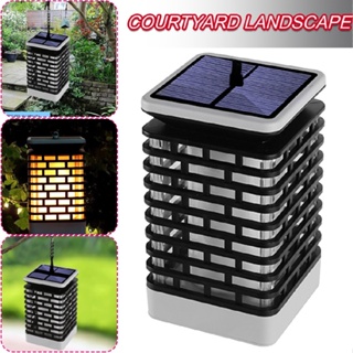 Flickering Flame Solar Light 99LED Lantern Yard Garden Landscape Waterproof Lamp