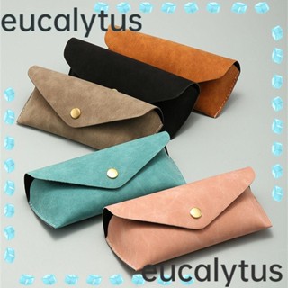 Eucalytus1 กระเป๋าใส่แว่นตากันแดด หนังนิ่ม สีพื้น พับได้