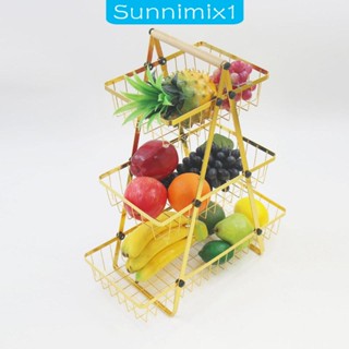 [Sunnimix1] ตะกร้าเก็บผลไม้ 2 ชั้น ถอดออกได้ สําหรับผัก มันฝรั่ง หัวหอม