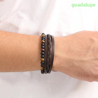 Guadalupe สร้อยข้อมือผู้ชาย สร้างสรรค์ หรูหรา โบฮีเมียน มือ เครื่องประดับ สายรัดข้อมือหนัง