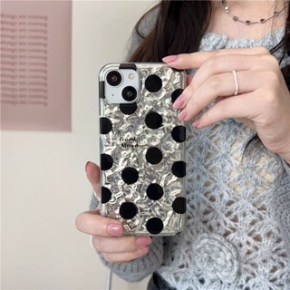 เคสโทรศัพท์มือถือ ซิลิโคน กันกระแทก ลายจุด สีดํา เรียบง่าย สําหรับ Iphone 14 11 12 13 PRO MAX 13ProMax 12 13pro 11 14pro