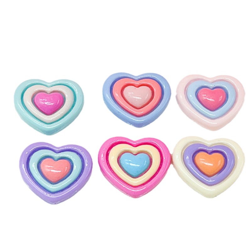 [2 #] Jibbitz Crocs แซนวิชสามชั้น แวววาว หัวใจ สีมาการอง กิ๊บติดผม คลิป เชือกรัดผม ครีม ยาง เคสโทรศัพท์ อุปกรณ์เรซิน รองเท้า หัวเข็มขัด อุปกรณ์เสริม QP - รูปที่ 3